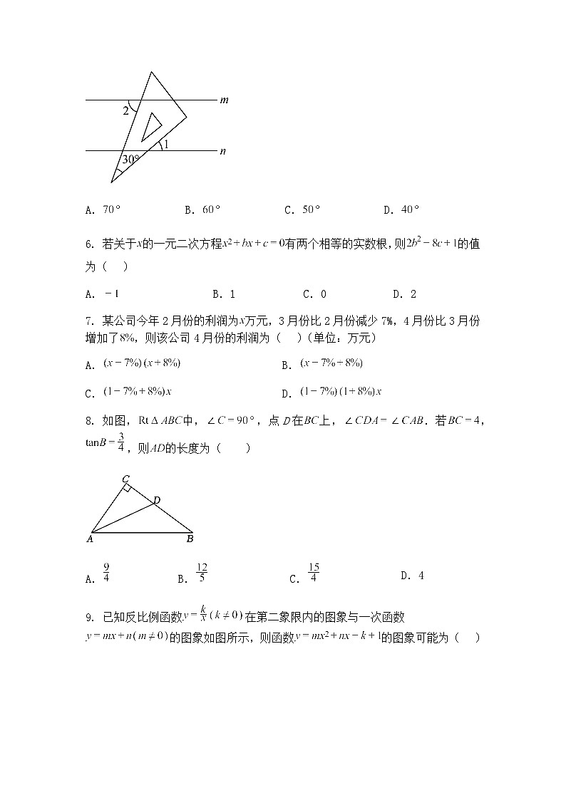 安徽省六安市金安区六安皋城中学2024-2025学年九年级下学期3月月考数学试题(含答案解析)第2页