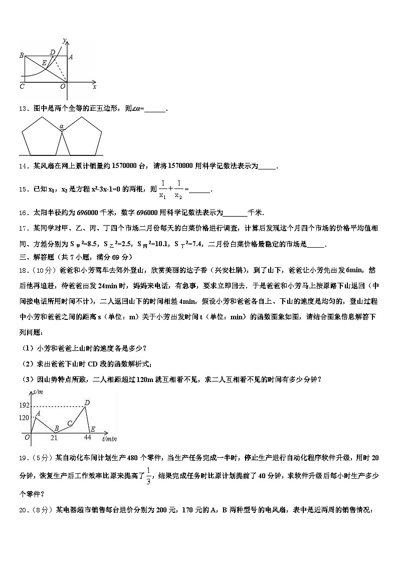 江西省上饶市广丰区2024-2025学年中考数学模试卷含解析第3页