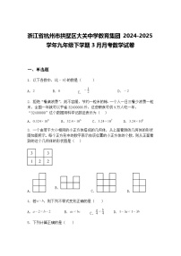 浙江省杭州市拱墅区大关中学教育集团 2024-2025学年九年级下学期3月月考数学试卷（含答案解析）