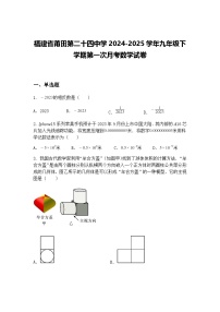 福建省莆田第二十四中学2024-2025学年九年级下学期第一次月考数学试卷（含答案解析）