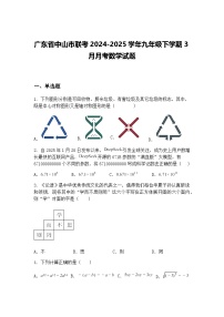 广东省中山市联考2024-2025学年九年级下学期3月月考数学试题（含答案解析）