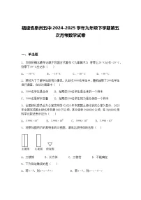 福建省泉州五中2024-2025学年九年级下学期第五次月考数学试卷(含答案解析)