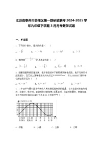 江苏省泰州市姜堰区第一教研站联考2024-2025学年九年级下学期3月月考数学试题（含答案解析）