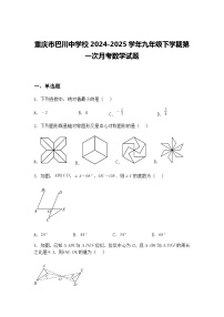 重庆市巴川中学校2024-2025学年九年级下学期第一次月考数学试题（含答案解析）