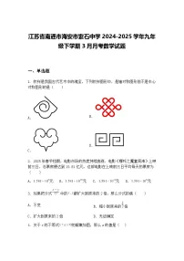 江苏省南通市海安市紫石中学2024-2025学年九年级下学期3月月考数学试题（含答案解析）