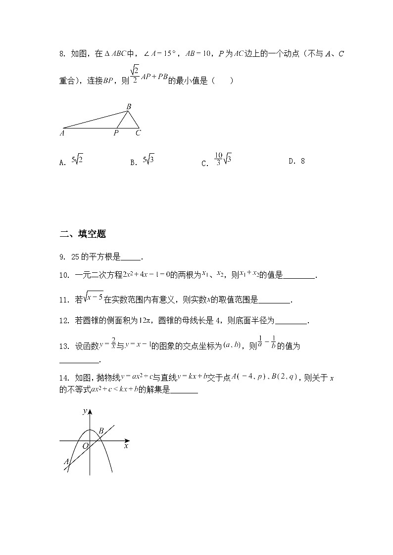 江苏省徐州市沛县五中集团联盟2024-2025学年九年级下学期3月月考数学试题(含答案解析)第3页