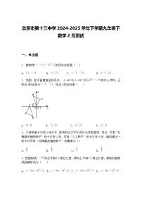 北京市第十三中学2024-2025学年下学期九年级下数学2月测试（含答案解析）