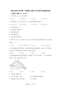 江苏省江阴市青阳初级中学2024_2025学年九年级上册10月作业检查数学试题 [附答案]