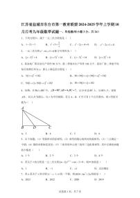 江苏省盐城市东台市第一教育联盟2024_2025学年九年级上册（10月）月考数学试题 [附答案]
