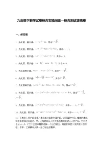 九年级下数学试卷综合实践问题—综合测试拔高练习卷(含答案解析)
