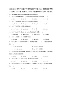 2022-2023学年广东省广州市增城区八年级上学期期中数学试卷（含答案）