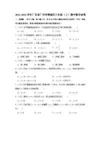 2022-2023学年广东省广州市增城区八年级上学期期中数学试卷（含答案）
