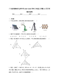2025-2026学年广东省珠海市九洲中学八年级上学期10月月考数学试卷