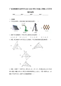 2025-2026学年广东省珠海市九洲中学八年级上学期10月月考数学试卷
