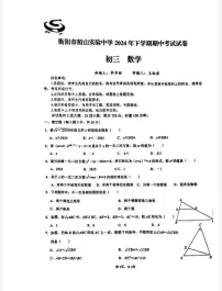 湖南省衡阳市船山实验中学2024-2025学年九年级上学期数学期中测试卷
