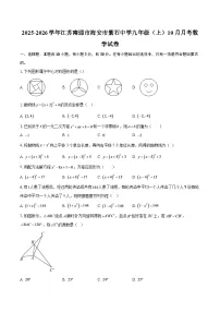 2025-2026学年江苏南通市海安市紫石中学九年级（上）10月月考数学试卷-自定义类型