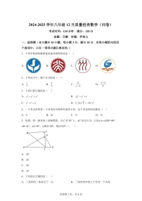 广东省广州市广州大学附属2024-2025学年八年级上学期12月月考数学试题（含答案）