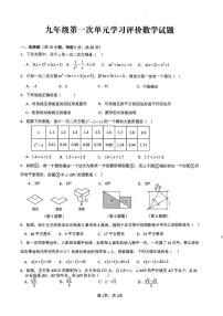 山东省枣庄市第十五中学2025-2026学年九年级上学期第一次阶段性检测数学试卷（月考）