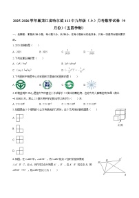 2025-2026学年黑龙江省哈尔滨113中九年级（上）月考数学试卷（9月份）（五四学制）-自定义类型
