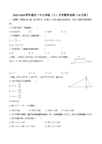 2025-2026学年重庆一中九年级（上）月考数学试卷（10月份）-自定义类型