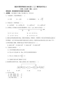 重庆外国语学校2025-2026学年七年级上学期定时练习数学试卷（4）（月考）