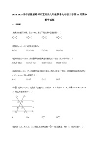 2024~2025学年安徽省蚌埠市五河县九年级联考九年级上册11月期中数学试题（含答案）