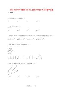 2025_2026学年度安徽省阜阳市九年级上册(10月)月考数学试卷 【含答案】