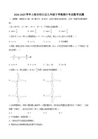 2024-2025学年上海市松江区九年级下学期期中考试数学试题-自定义类型