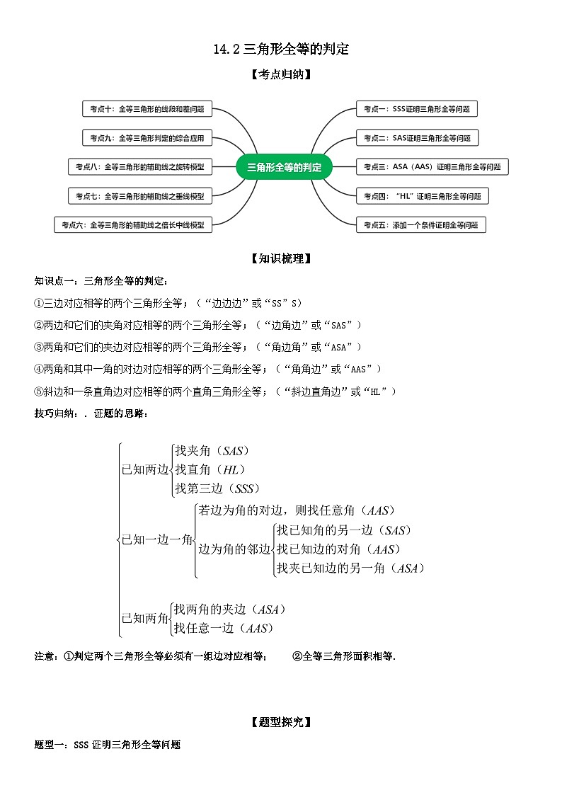 14.2三角形全等的判定 原卷版第1页