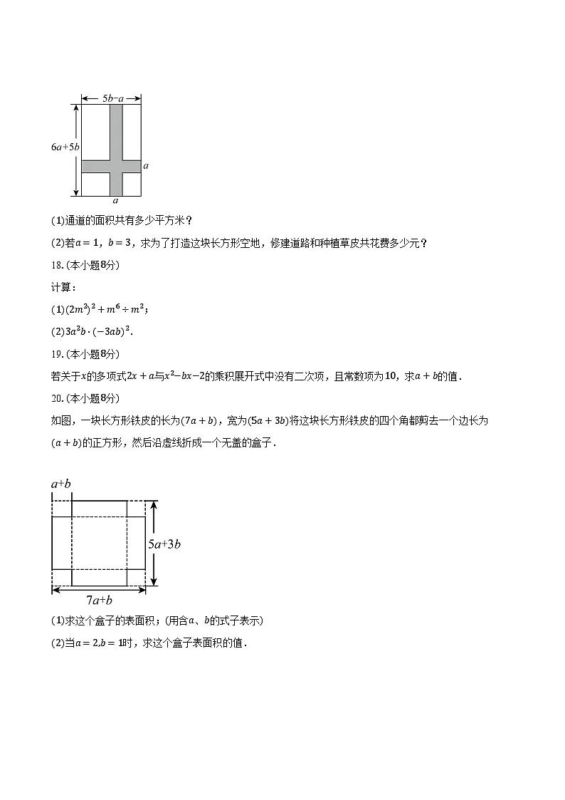 11.2整式的乘法 华东师大版(2024)初中数学八年级上册同步练习(含详细答案解析)第3页