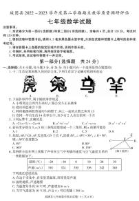 陕西省汉中市城固县2022-2023学年七年级下学期期末考试数学试卷