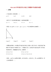 2024~2025学年度重庆市九年级上册期中考试数学【附答案】
