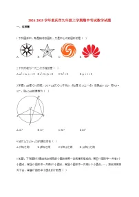 2024~2025学年度重庆市九年级上册期中数学考试【附答案】