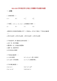 2024~2025学年度重庆市七年级上册期中考试数学试题【含答案】
