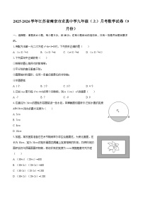 2025-2026学年江苏省南京市求真中学九年级（上）月考数学试卷（9月份）-自定义类型