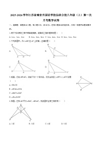 2025-2026学年江苏省南京外国语学校仙林分校八年级（上）第一次月考数学试卷-自定义类型