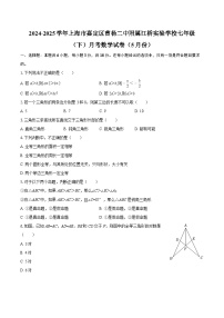 2024-2025学年上海市嘉定区曹杨二中附属江桥实验学校七年级（下）月考数学试卷（5月份）-自定义类型