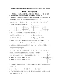 湖南省永州市冷水滩区高溪市镇中学2023-2024学年七年级上学期第三次月考数学试卷