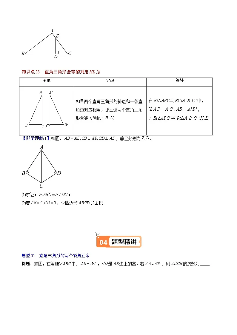 第一章第03讲 直角三角形(3个知识点+8类热点题型讲练+习题巩固)(原卷版)第3页