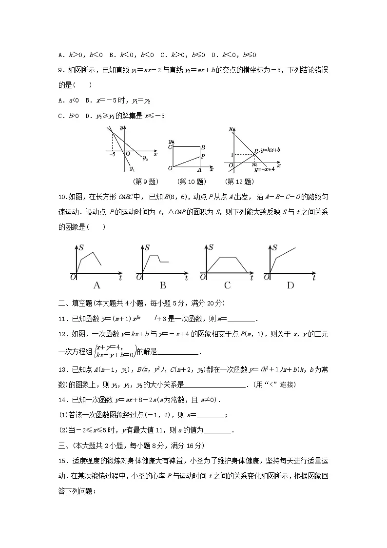 安徽省2025秋八年级数学上册第12章函数与一次函数学情评估试卷(附解析沪科版)第2页