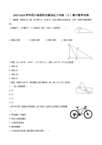 2025-2026学年四川省绵阳市游仙区八年级（上）期中数学试卷-自定义类型