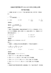 2024~2025学年河南省许昌市禹州市七年级（上）期中数学试题（解析版）