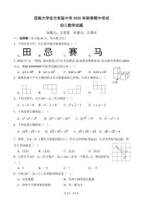海南省省直辖县级行政单位西大实验期中2025-2026学年九年级上学期11月期中数学试题