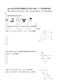 2025-2026学年四川省绵阳市北川县八年级（上）期中数学试卷-自定义类型