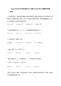 2025~2026学年江苏省南京市上学期10月月考七年级数学试题（含解析）