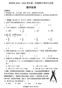 邓州市2025—2026学年第一学期期中考试九年级 数学试卷（含答案）