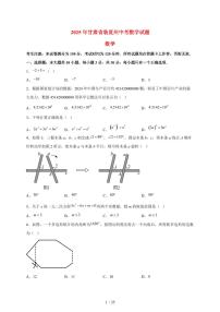 2025年甘肃省临夏州中考数学试题（含解析）