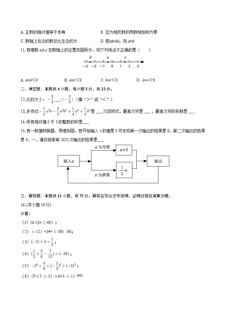 2025-2026学年甘肃省兰州八十二中七年级(上)期中数学试卷-自定义类型第2页