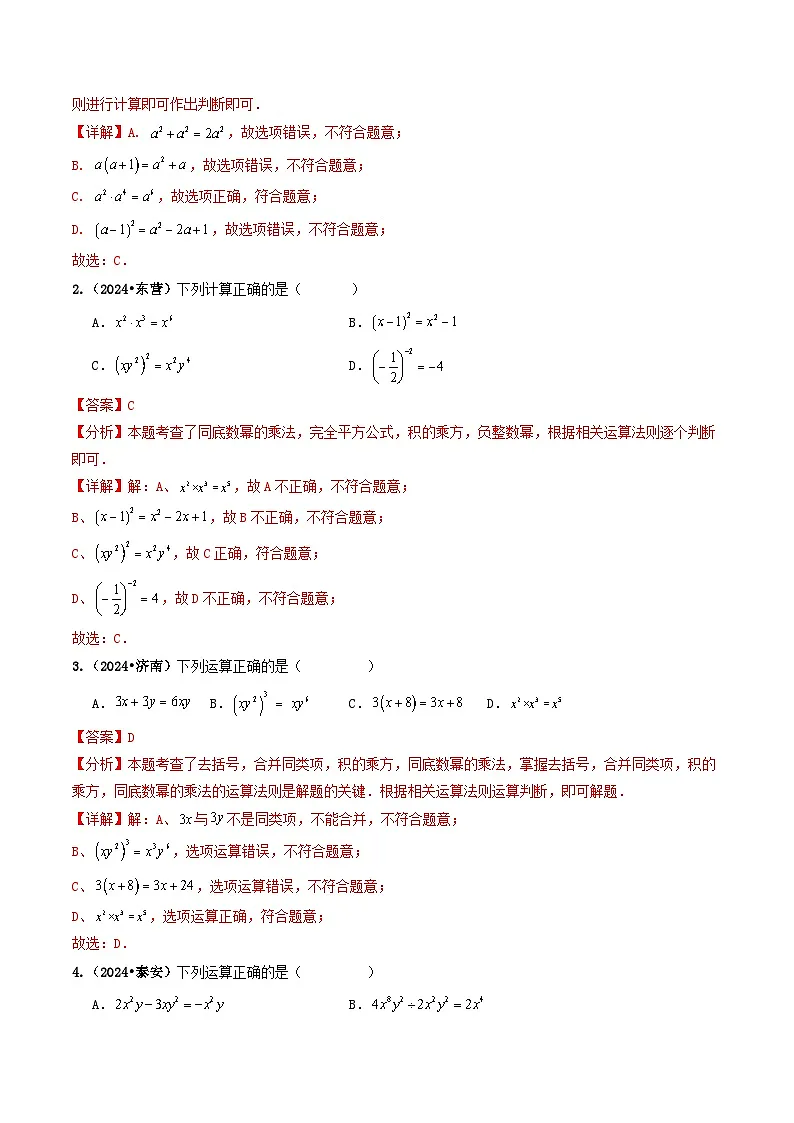专题02 整式及因式分解(解析版)第2页