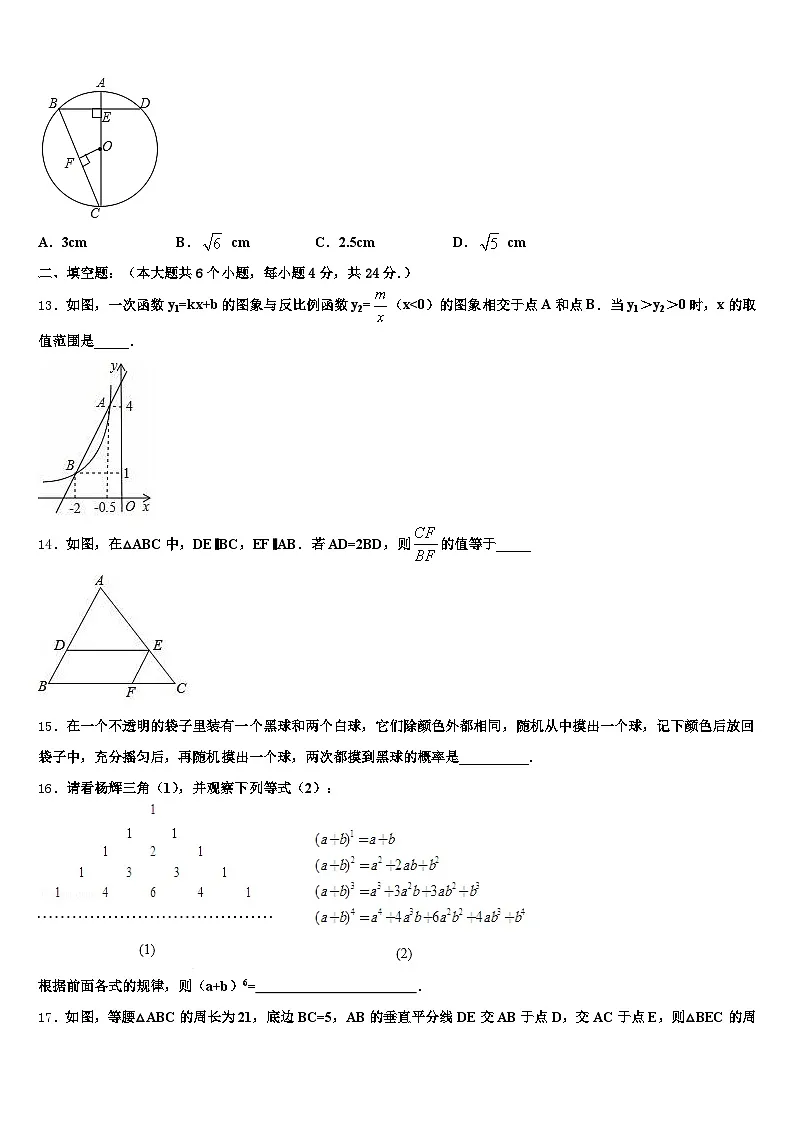 甘肃省平凉市灵台县2025年中考适应性考试数学试题含解析第3页